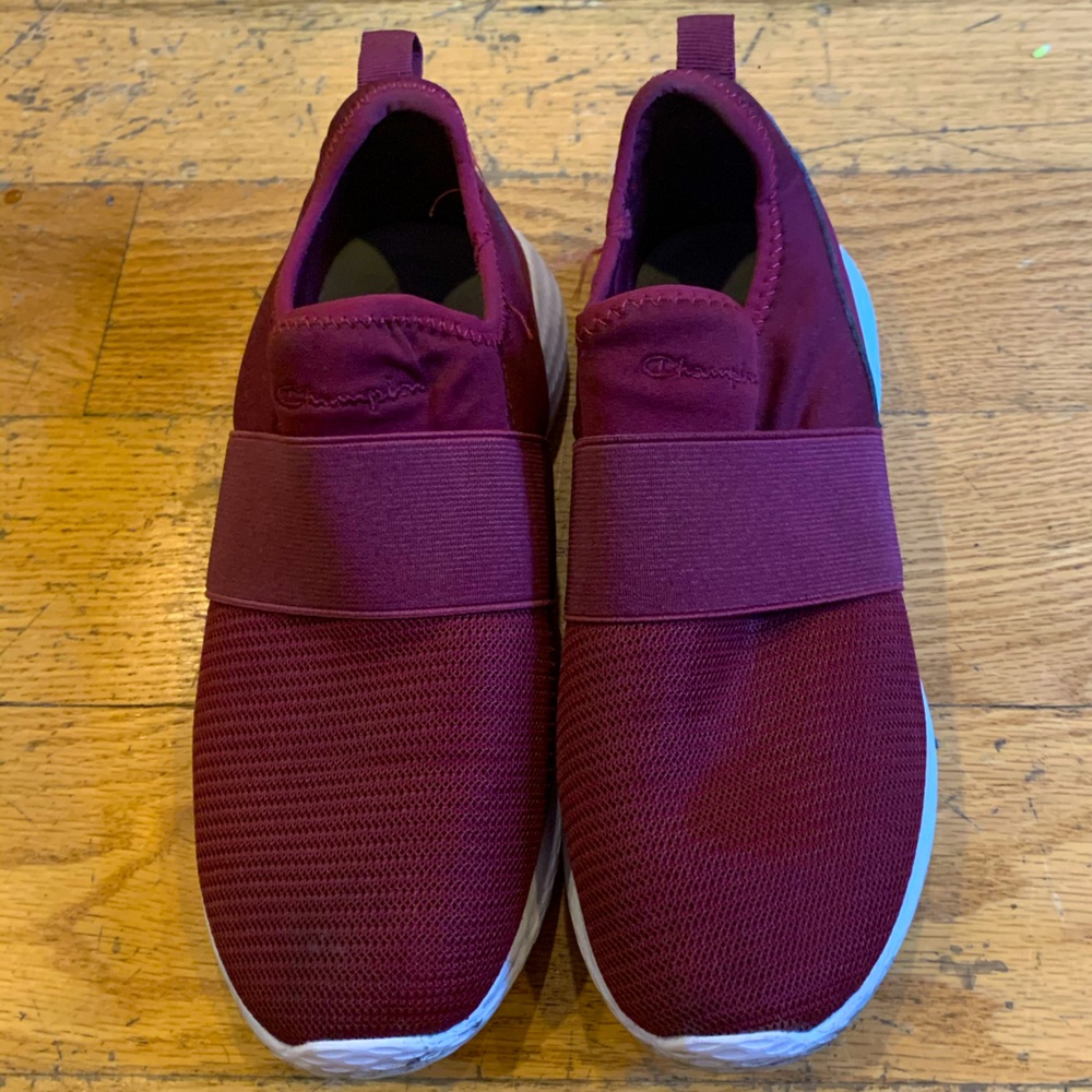 Burgundy Slip On Sneakers